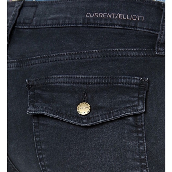 Current/Elliott Flat Pocket Cargo Jeans in Washed Black Size 25 W-672 - Picture 6 of 14